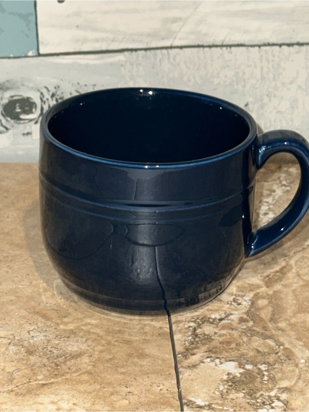 Threshold Westfield Blue Stoneware Coffee Mug 20 oz DW/MW Safe